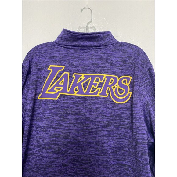 NBA LA Lakers Sweater Mens Size L Purple Logo Graphic Fleece Jacket Full Zip - Picture 15 of 16